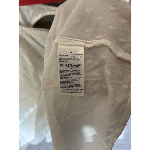 Old Navy Cap Sleeve Embroidered Lace Square Neck Top Womens Size 4X White NWT - Picture 5 of 16
